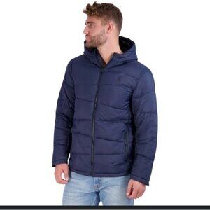 Spyder navy frontier hooded full tip up Nexus Puffer lined Jacket large